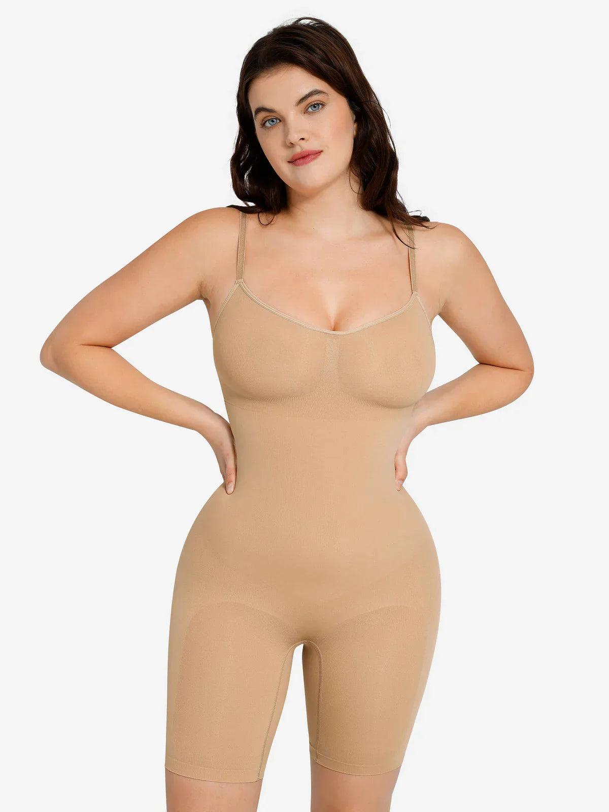 Comfortabel Corrigerend Mid-Dij Bodysuit voor Gladde Buik en Slanke Dijbenen