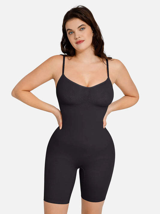 Comfortabel Corrigerend Mid-Dij Bodysuit voor Gladde Buik en Slanke Dijbenen