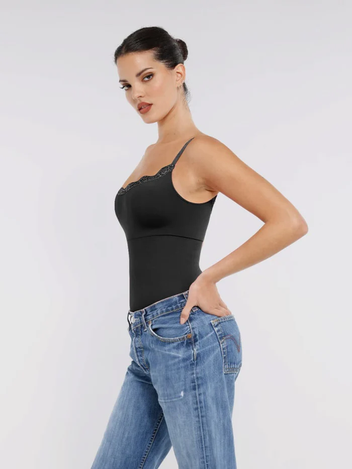 Chique Contour Kant Cami Bodysuit voor Dames: Perfecte Pasvorm & Stijlvol