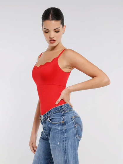 Chique Contour Kant Cami Bodysuit voor Dames: Perfecte Pasvorm & Stijlvol