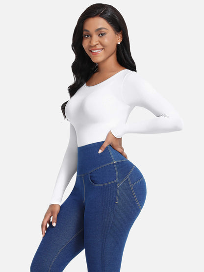 Lange Mouw Corrigerende Thong Bodysuit: Vormgevend, Comfortabel & Naadloos
