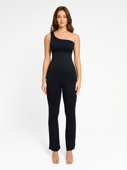 Stijlvolle One Shoulder Jumpsuit Dames: Elegante Asymmetrische Pasvorm voor Speciale Gelegenheden