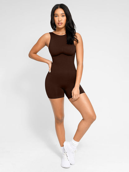 Comfortabele High-Neck Romper met Geïntegreerde Shapewear - Perfecte Pasvorm