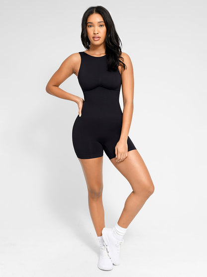Comfortabele High-Neck Romper met Geïntegreerde Shapewear - Perfecte Pasvorm
