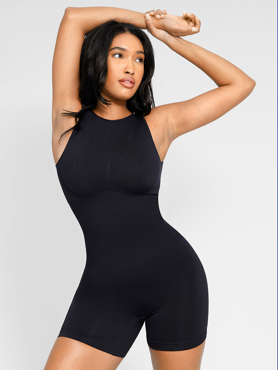 Comfortabele High-Neck Romper met Geïntegreerde Shapewear - Perfecte Pasvorm