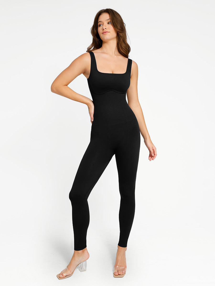 Stijlvolle Vierkante Hals Shapewear Romper Dames - Ingebouwde Vormgeving - Comfortabel & Flatterend