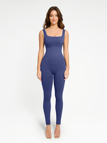 Stijlvolle Vierkante Hals Shapewear Romper Dames - Ingebouwde Vormgeving - Comfortabel & Flatterend