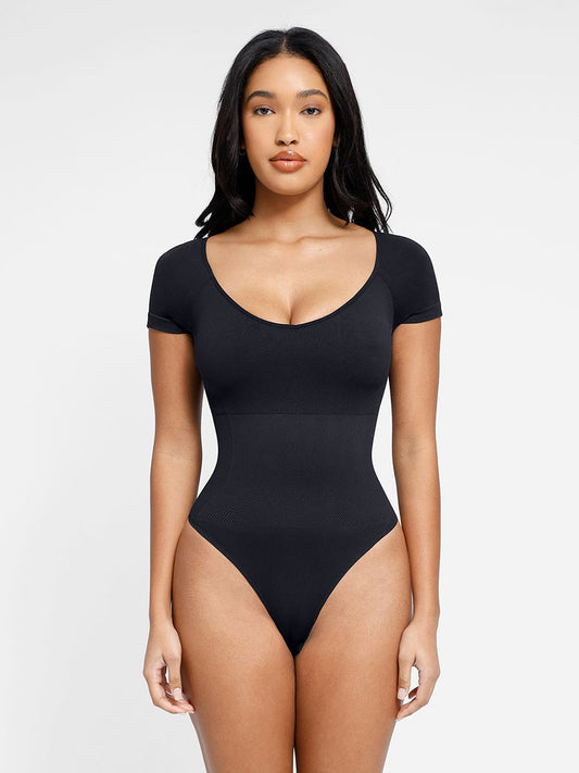 Naadloze Corrigerende Bodysuit Korte Mouw voor Vrouwen, Comfortabele Figuurvormende Shapewear