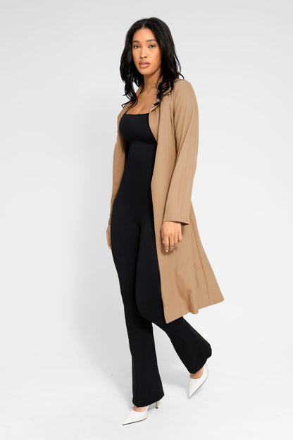 Comfortabele Flared Jumpsuit met Vierkante Halslijn: Stijlvol en Veelzijdig voor Dames