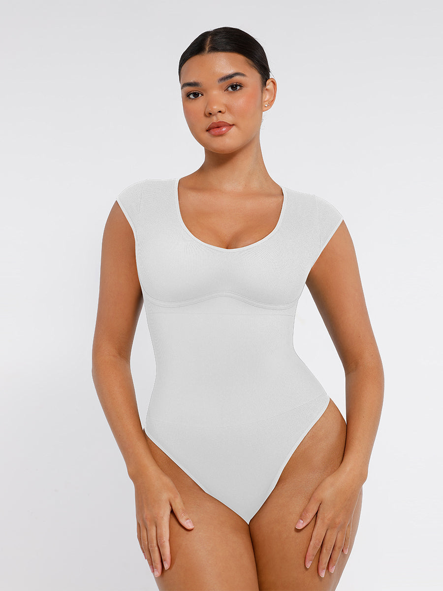 Naadloze Diepe V-hals Corrigerende Bodysuit voor een Vloeiend, Slank Silhouet
