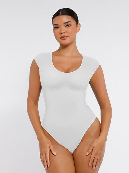 Naadloze Diepe V-hals Corrigerende Bodysuit voor een Vloeiend, Slank Silhouet