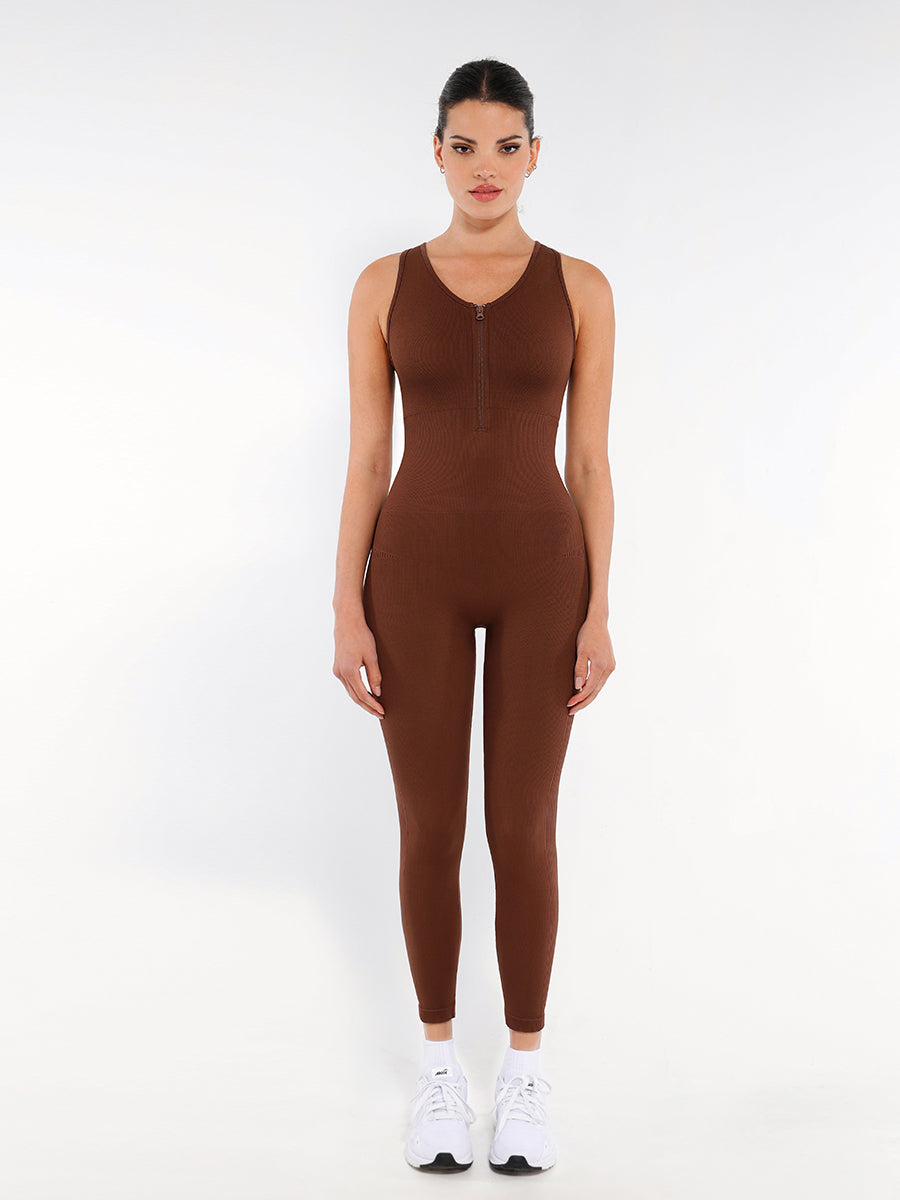 Naadloze Corrigerende Jumpsuit met Rits – Ultiem Comfort & Stijlvolle Figuurvorming