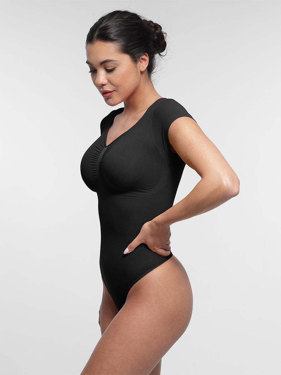 Naadloze Vormgevende T-Shirt Bodysuit: Comfortabele Pasvorm, Liftend Effect