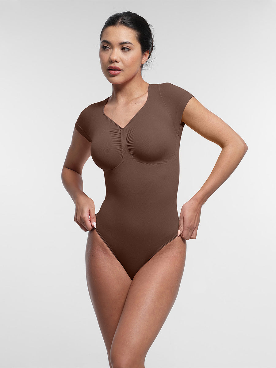 Naadloze Vormgevende T-Shirt Bodysuit: Comfortabele Pasvorm, Liftend Effect