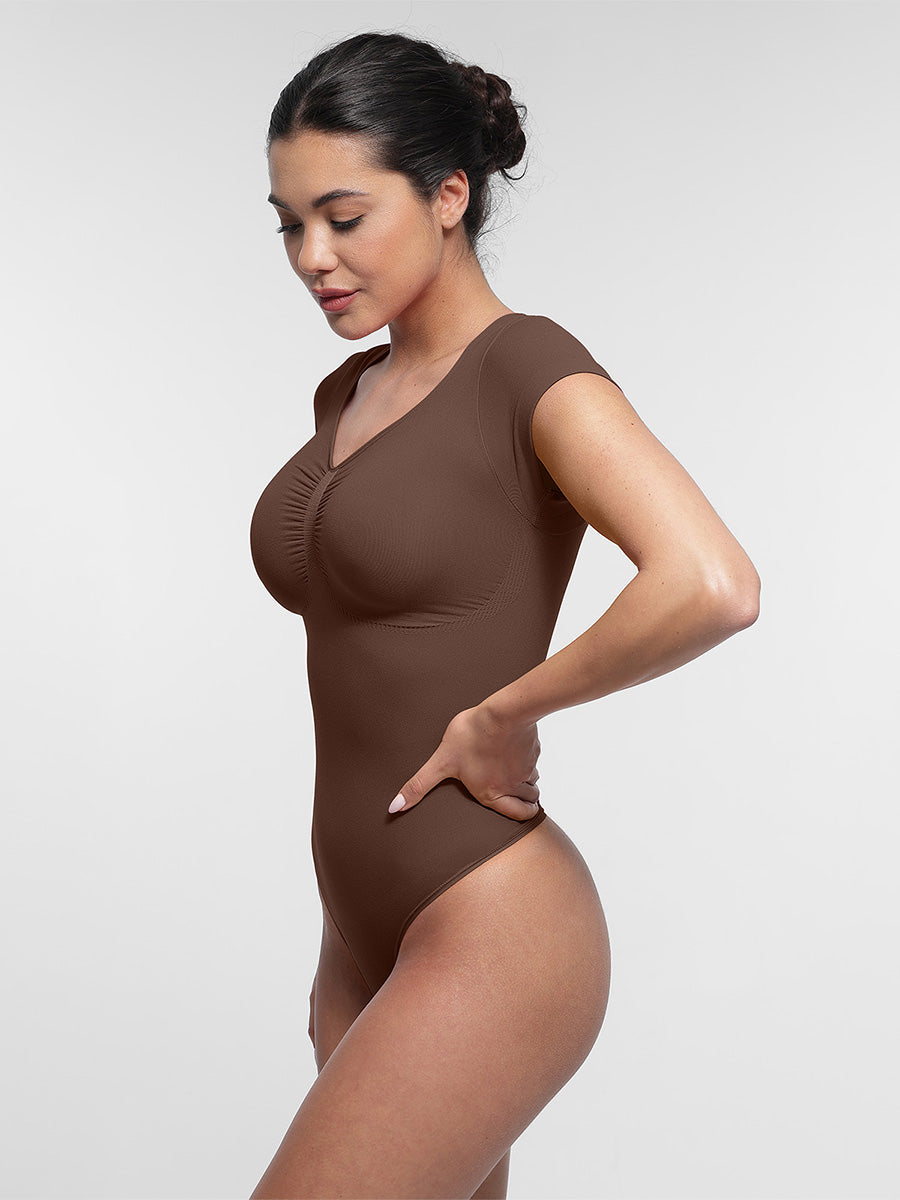 Naadloze Vormgevende T-Shirt Bodysuit: Comfortabele Pasvorm, Liftend Effect