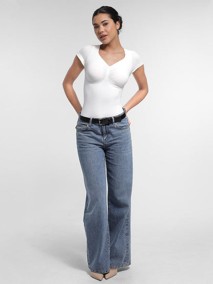 Naadloze Vormgevende T-Shirt Bodysuit: Comfortabele Pasvorm, Liftend Effect