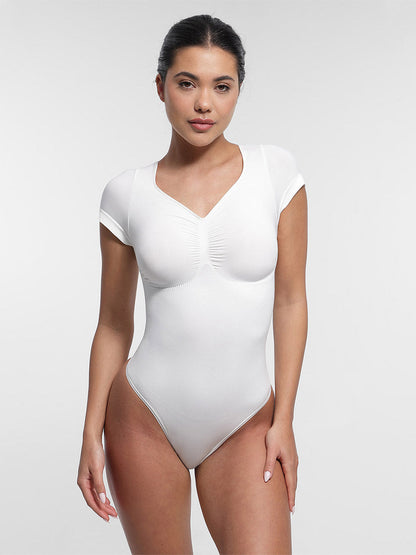 Naadloze Vormgevende T-Shirt Bodysuit: Comfortabele Pasvorm, Liftend Effect