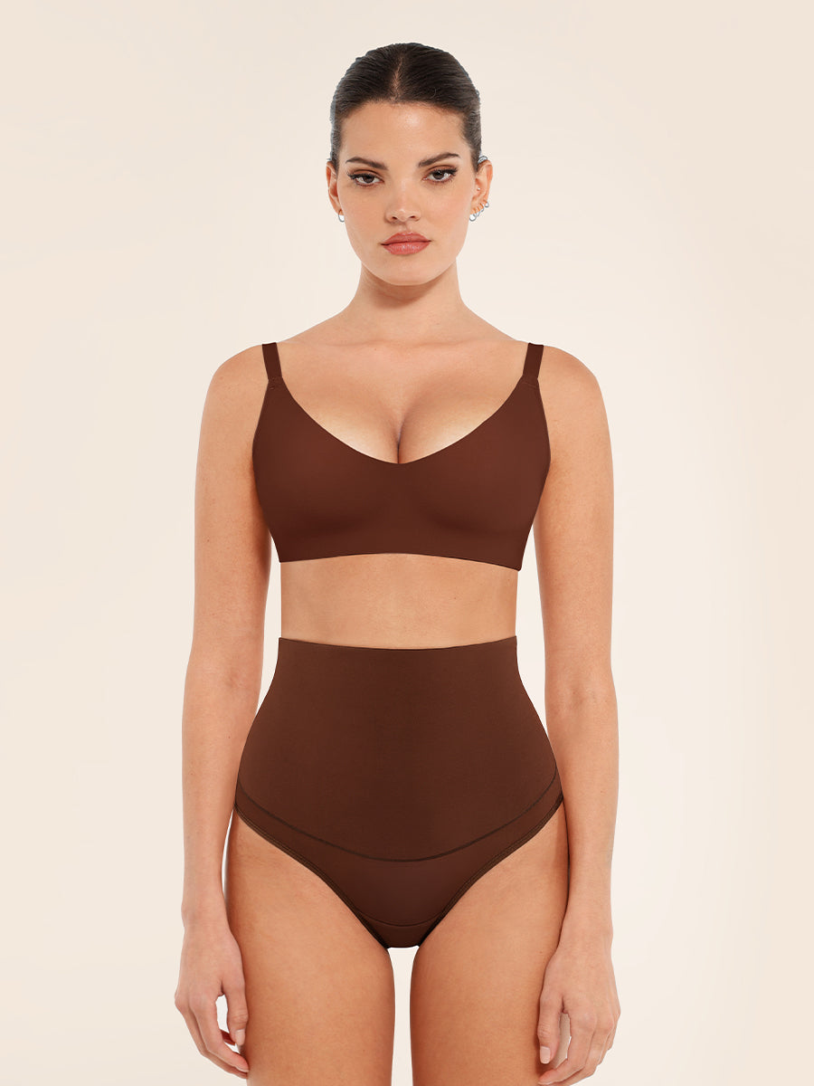 Comfortabele Gladde Plunge Beha: Verstelbare Bandjes, Draadloos voor Optimale Ondersteuning