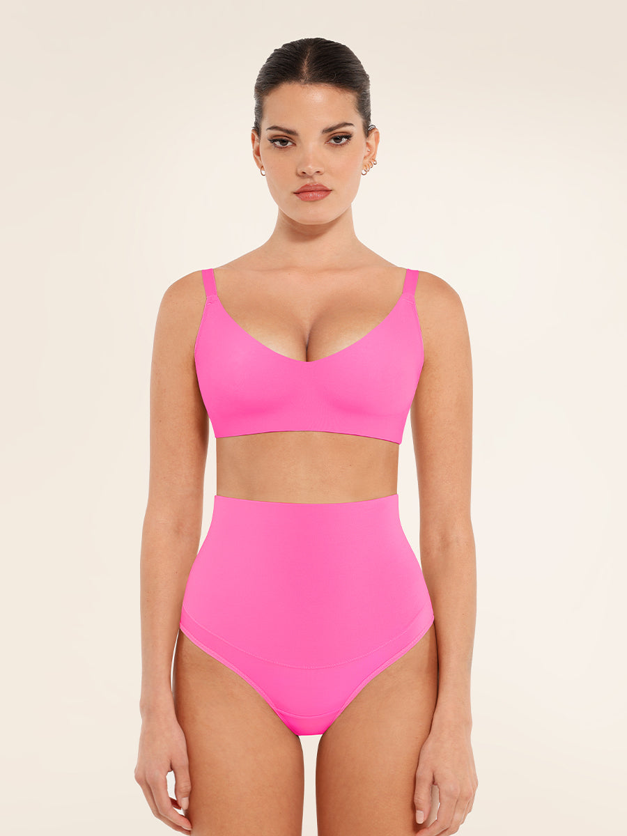 Comfortabele Gladde Plunge Beha: Verstelbare Bandjes, Draadloos voor Optimale Ondersteuning