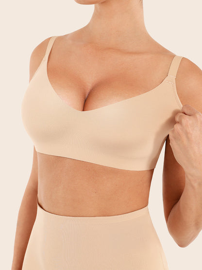 Comfortabele Gladde Plunge Beha: Verstelbare Bandjes, Draadloos voor Optimale Ondersteuning