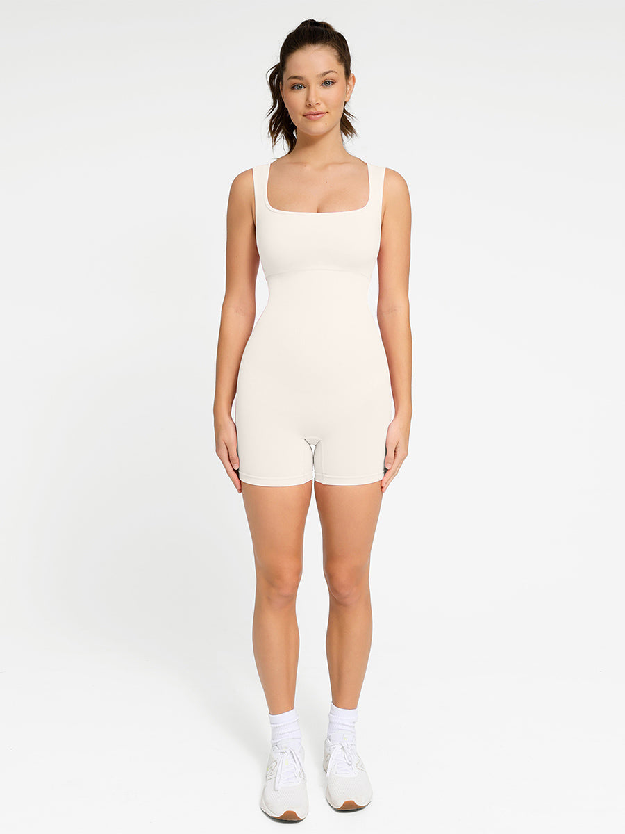 Naadloze Shapewear Romper met Vierkante Hals - Comfortabel en Flatterend Jumpsuit
