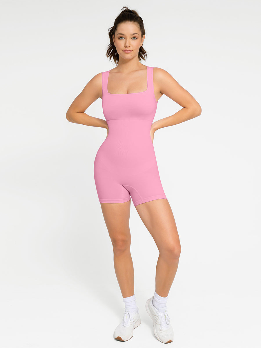 Naadloze Shapewear Romper met Vierkante Hals - Comfortabel en Flatterend Jumpsuit