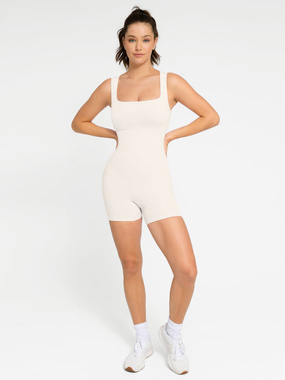 Naadloze Shapewear Romper met Vierkante Hals - Comfortabel en Flatterend Jumpsuit