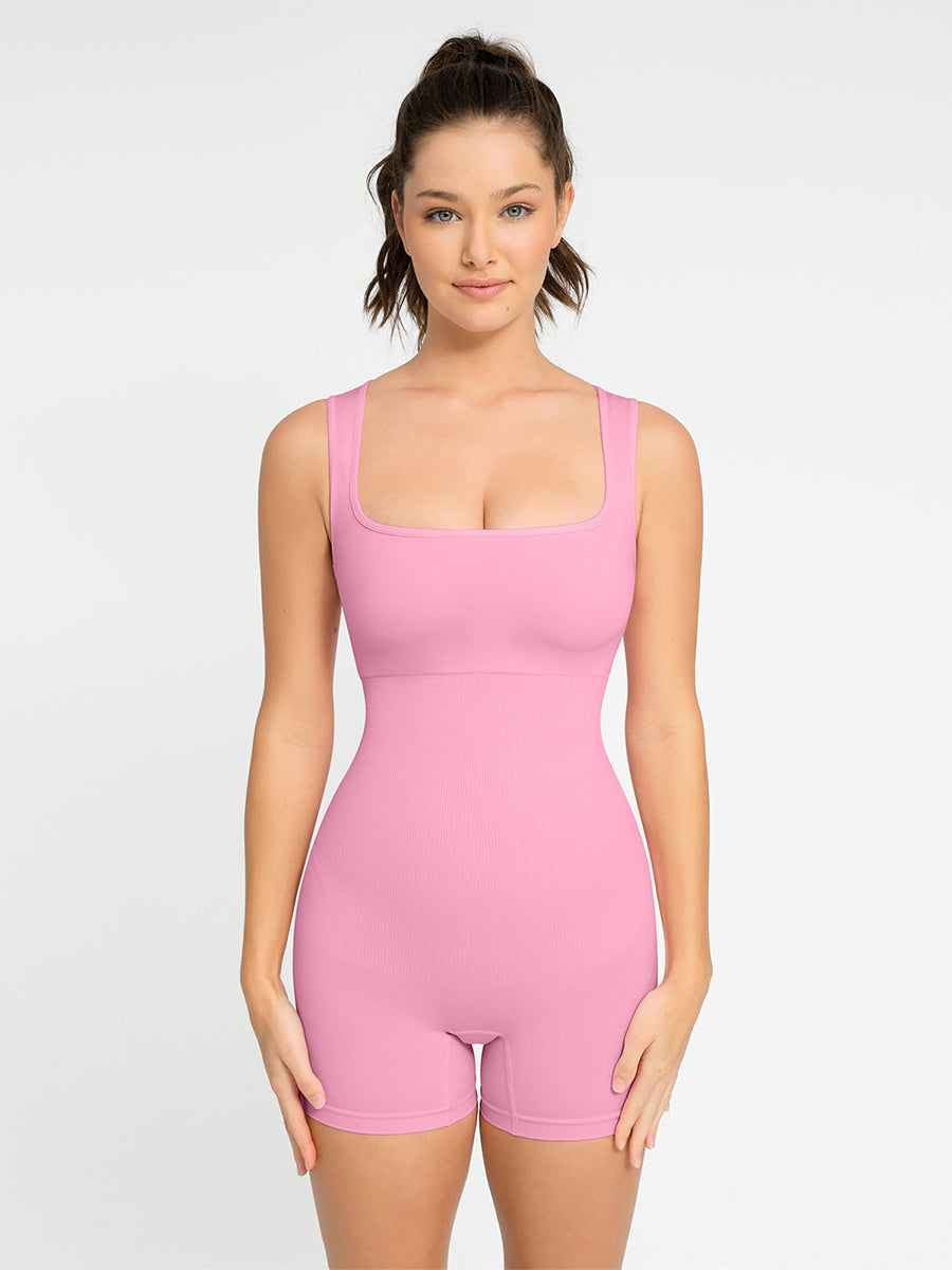 Naadloze Shapewear Romper met Vierkante Hals - Comfortabel en Flatterend Jumpsuit