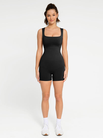 Naadloze Shapewear Romper met Vierkante Hals - Comfortabel en Flatterend Jumpsuit