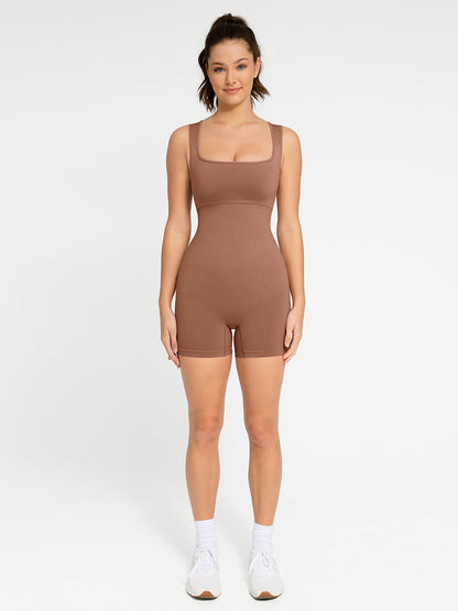 Naadloze Shapewear Romper met Vierkante Hals - Comfortabel en Flatterend Jumpsuit