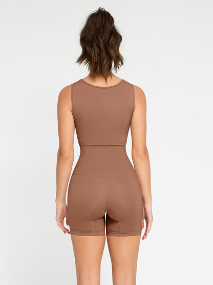 Naadloze Shapewear Romper met Vierkante Hals - Comfortabel en Flatterend Jumpsuit