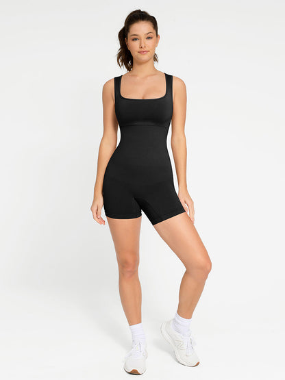 Naadloze Shapewear Romper met Vierkante Hals - Comfortabel en Flatterend Jumpsuit