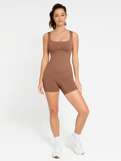 Naadloze Shapewear Romper met Vierkante Hals - Comfortabel en Flatterend Jumpsuit