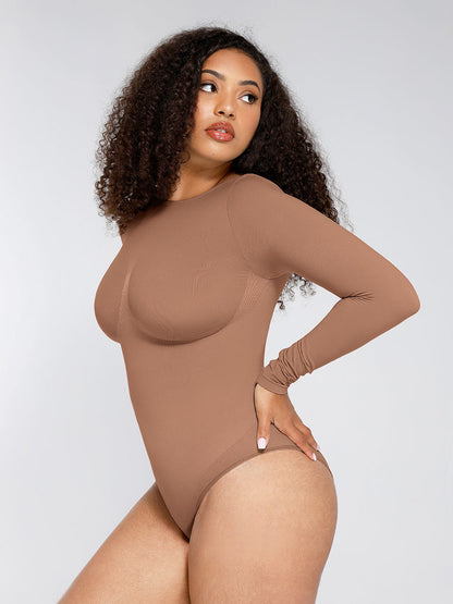 Dames Corrigerende Bodysuit Lange Mouwen Buikcontrole Naadloos Comfortabel GALVIER.